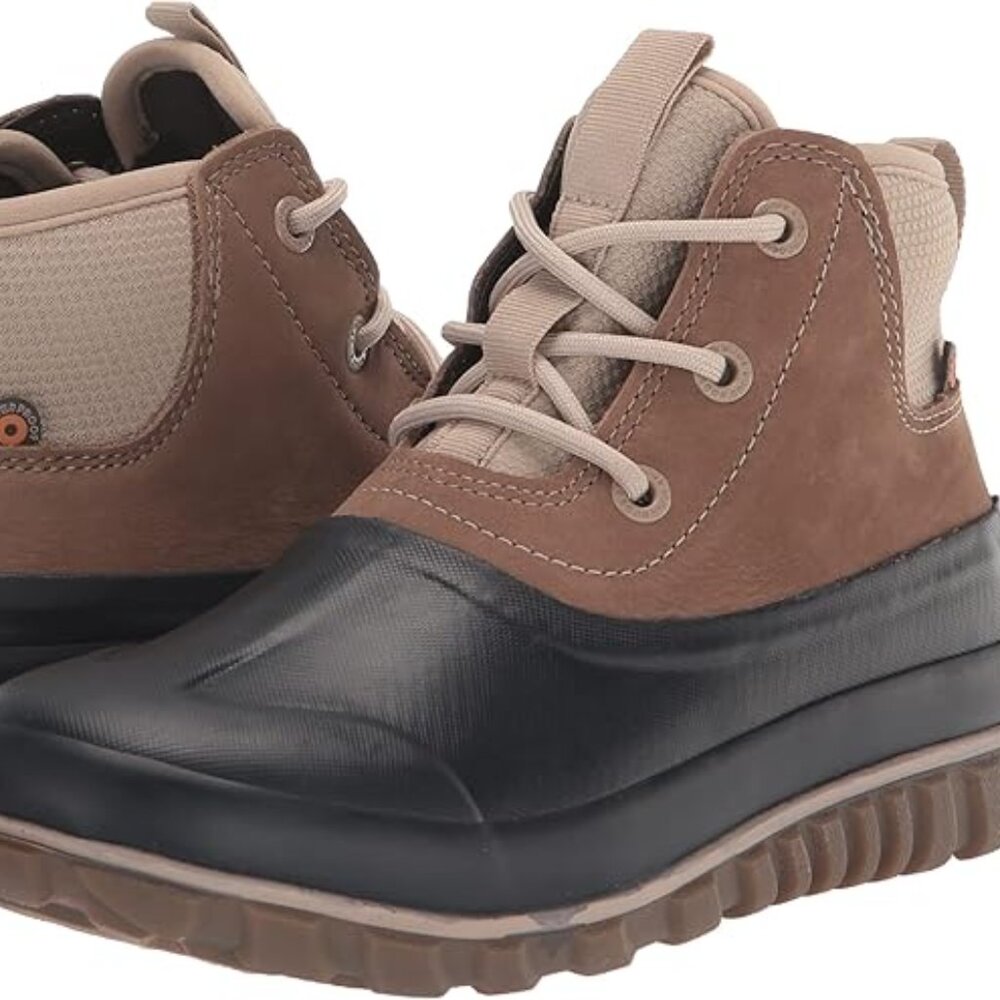BOGS Women's Classic Casual Lace Leather Boot Snow - Taupe Multi